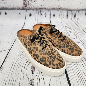 Lucky Brand Talani‎ Leather Leopard Print Slip On Casual Sneakers